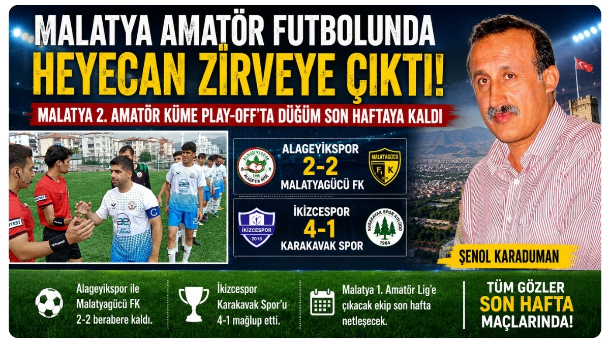 Malatya 2. Amatör Küme Play-Off'ta Düğüm Son Haftaya Kaldı
