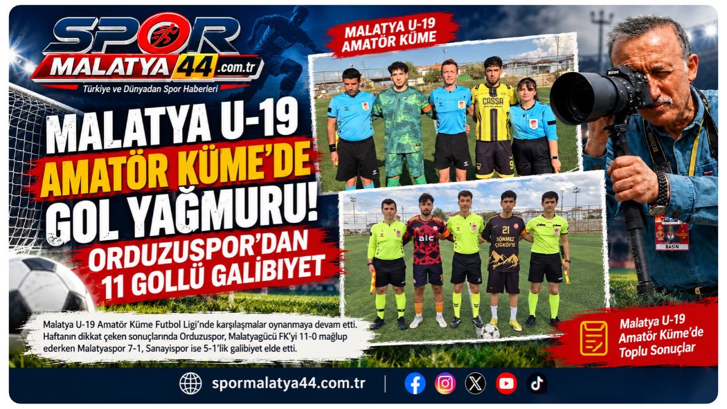 Malatya U-19 Amatör Küme’de Gol Yağmuru: Orduzuspor’dan 11 Gollü Galibiyet
