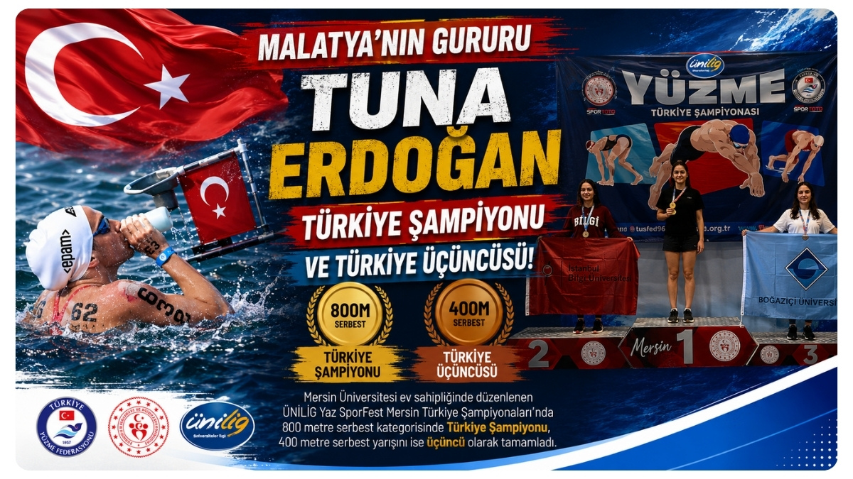 Tuna Erdoğan 800 Metrede Türkiye Şampiyonu, 400 Metrede Türkiye Üçüncüsü Oldu
