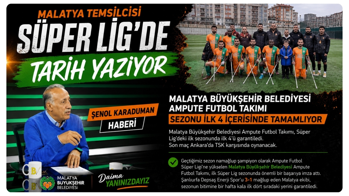 Malatya Büyükşehir Belediyesi Ampute Futbol Takımı Sezonu İlk 4 İçerisinde Tamamlıyor