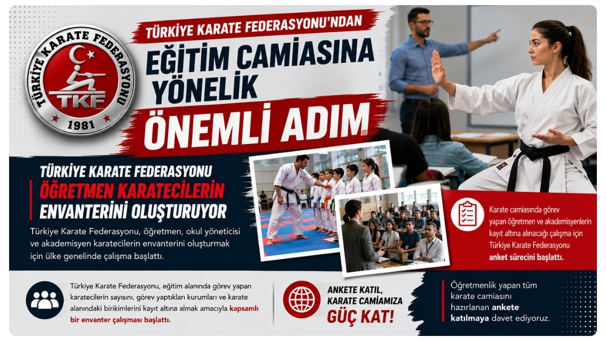 Türkiye Karate Federasyonu Öğretmen Karatecilerin Envanterini Oluşturuyor