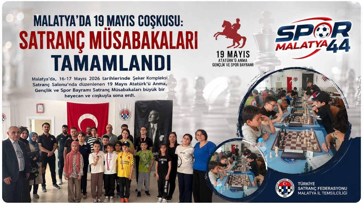 Malatya’da 19 Mayıs Coşkusu: Satranç Müsabakaları Tamamlandı