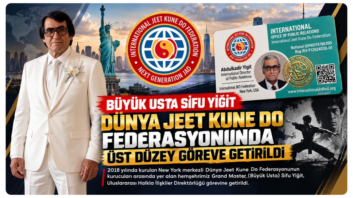 Büyük Usta Sifu Yiğit, Dünya Jeet Kune Do Federasyonunda Üst Düzey Göreve Getirildi