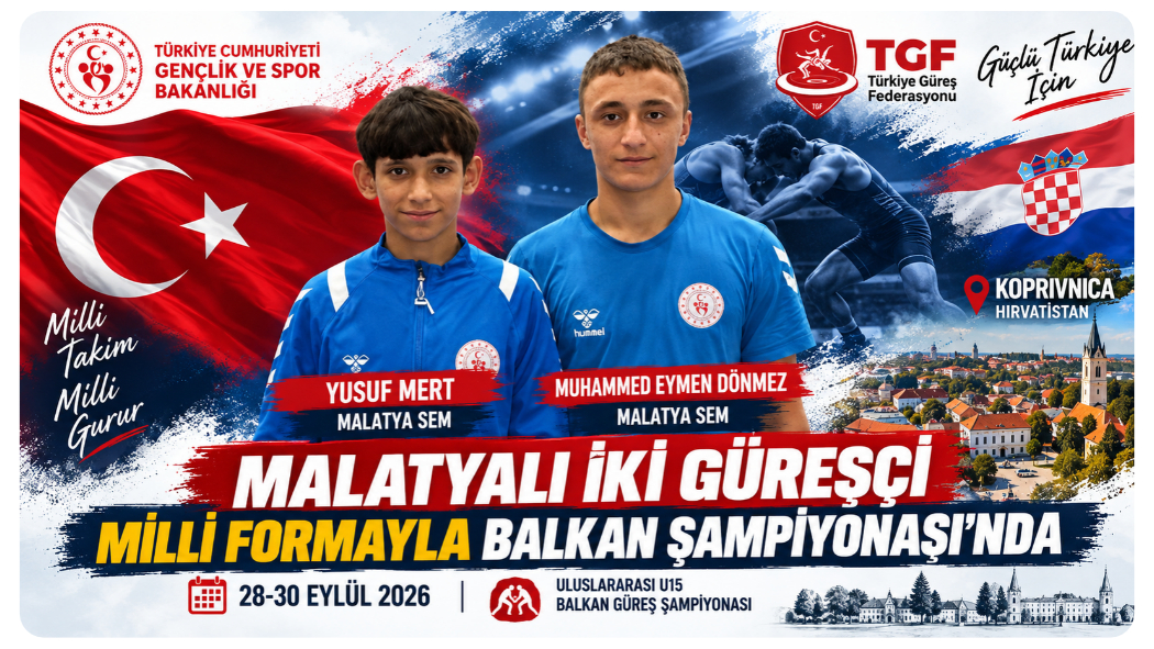 Malatyalı İki Güreşçi Milli Formayla Balkan Şampiyonası’nda