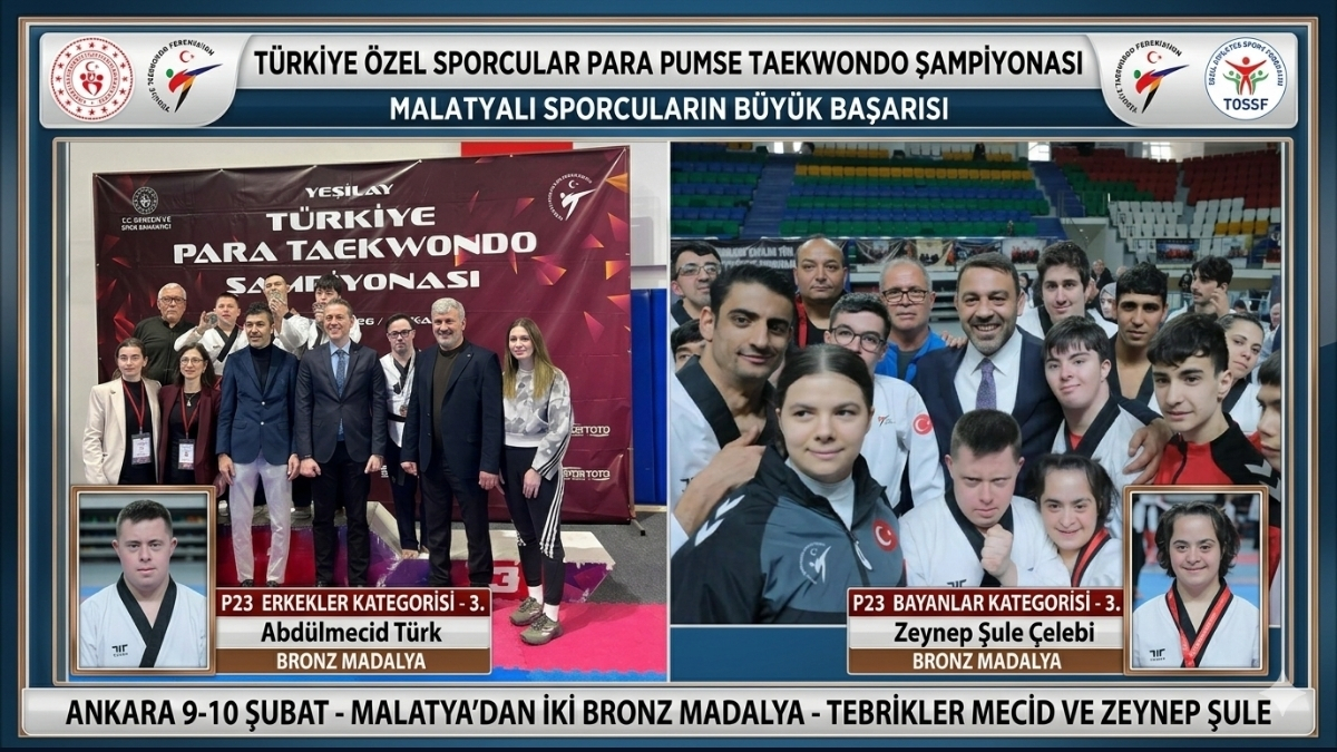 Malatyalı Sporculardan Büyük Başarı: Para Pumse Tekvando Şampiyonası'nda İki Madalya