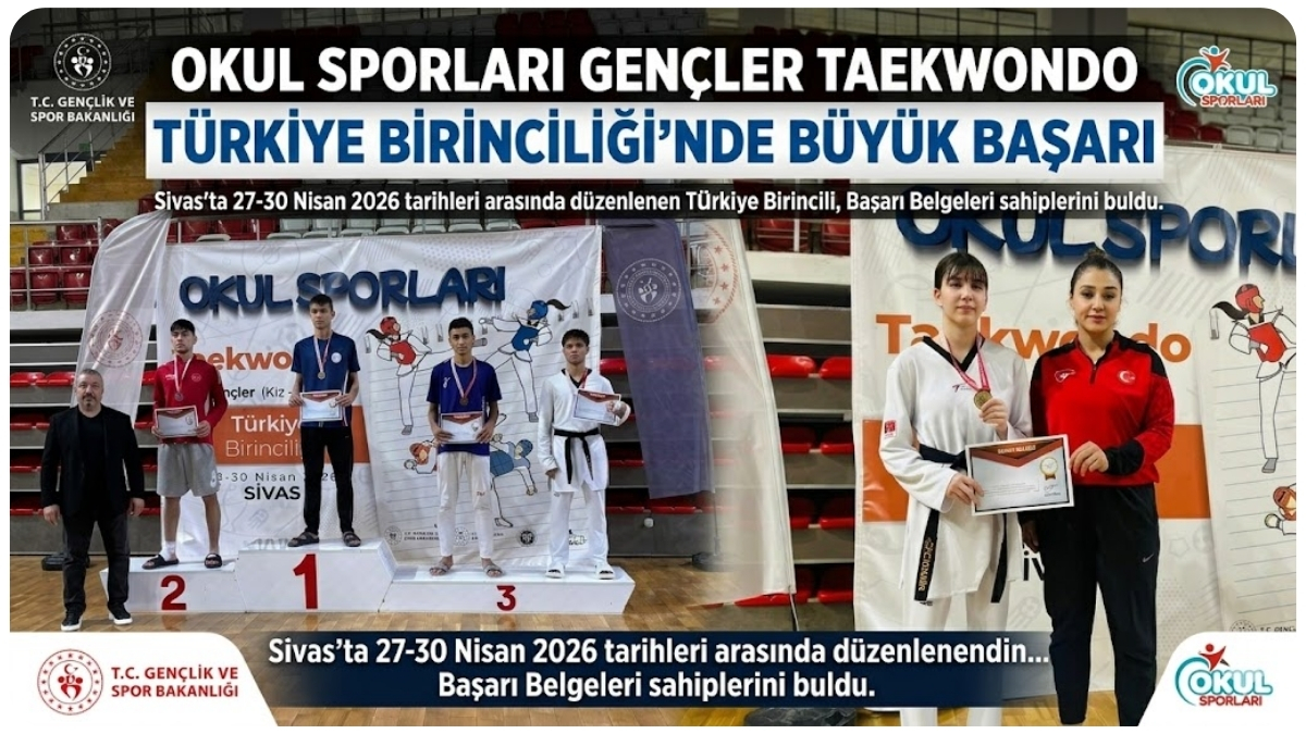 Okul Sporları Gençler Taekwondo Türkiye Birinciliği'nde Büyük Başarı