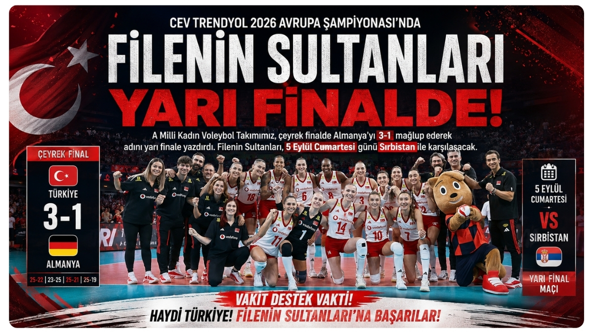Filenin Sultanları, CEV Trendyol 2026 Avrupa Şampiyonası'nda Yarı Finalde!