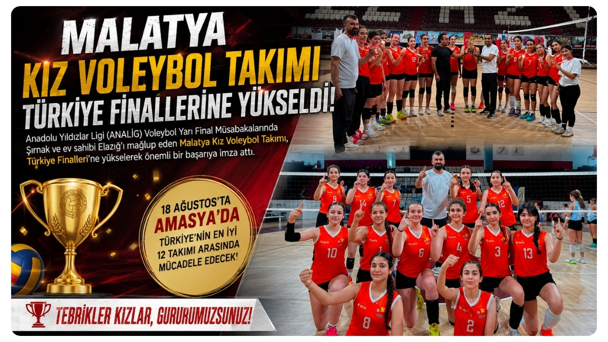 Malatya Kız Voleybol Takımı Türkiye Finallerine Yükseldi