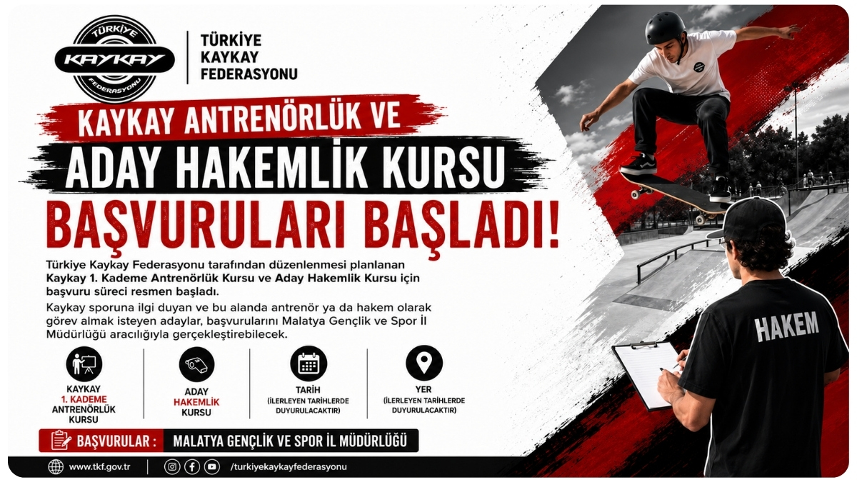 KAYKAY ANTRENÖRLÜK VE ADAY HAKEMLİK KURSU BAŞVURULARI BAŞLADI