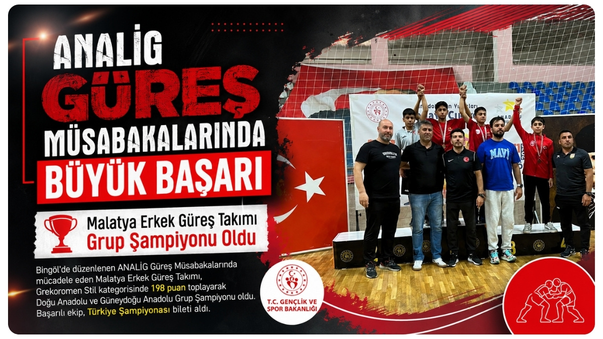 Malatya Erkek Güreş Takımı Grup Şampiyonu Oldu
