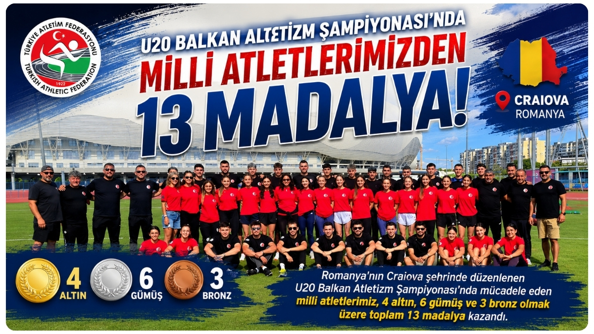 U20 Balkan Atletizm Şampiyonası'nda Türkiye'den 13 Madalyalık Büyük Başarı